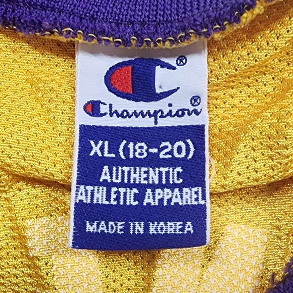 Champion LA Lakers Mens Size XL 18/20 Shaquille ONeal 34 Authentic Jersey - Picture 3 of 11